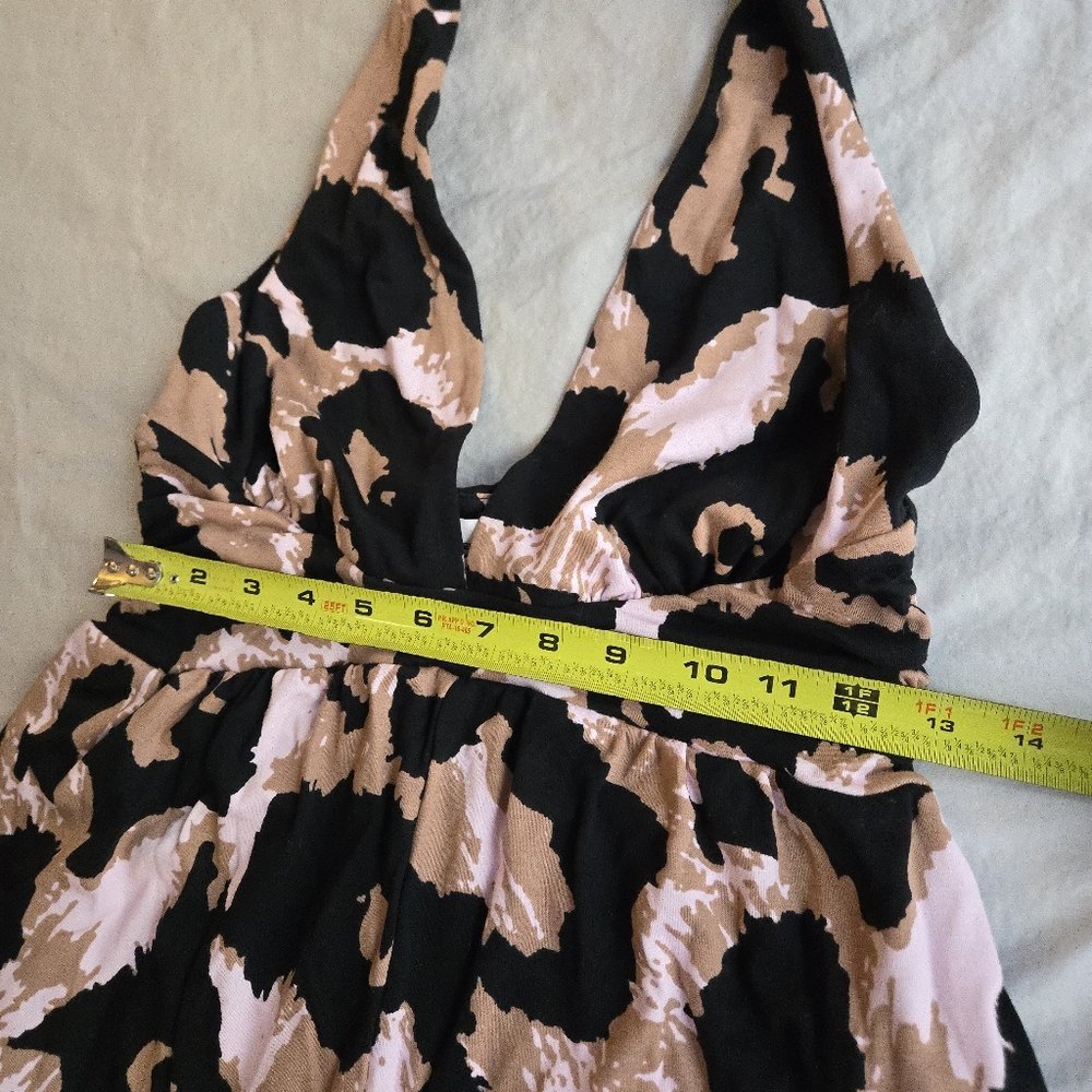 Diane Von Furstenberg x Target Leopard Plunge Halter Neck Wide Leg Jumpsuit - Picture 8 of 11